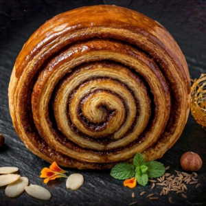 Hojaldre en espiral con canela.
