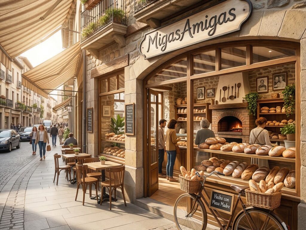 foto del exterior de una panaderia